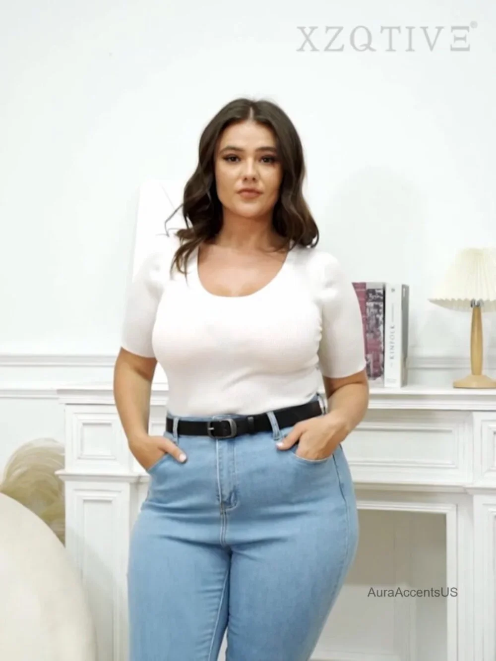 2 Pack Women Plus Size Leather Belts with Pin Buckle for Jeans Pants Dress